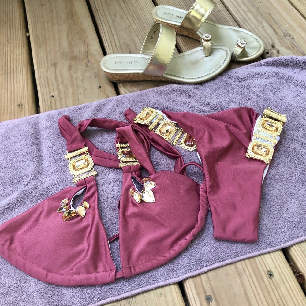 NWT Competition rhinestone plum maytime iris final sale price M fits S L fits M - Picture 11 of 16